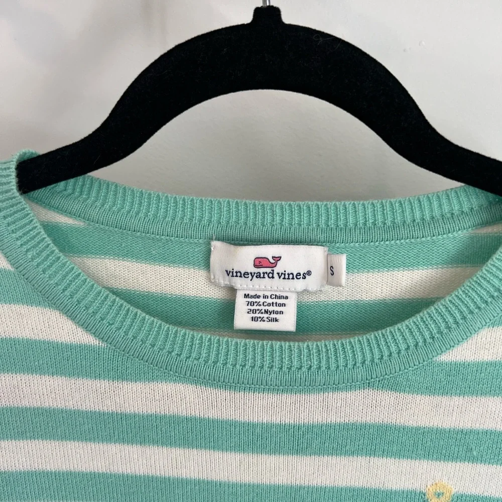 Vineyard Vines Mint Striped Nautical Crewneck Sweater - Picture 5 of 6